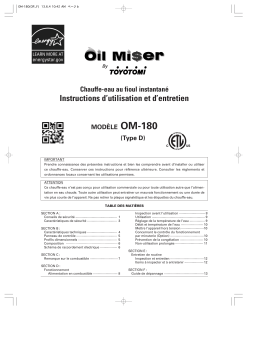 Toyotomi OM-180 (Type D) Water Heater Mode d'emploi