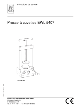 KaVo Flask Press EWL 5407 Mode d'emploi