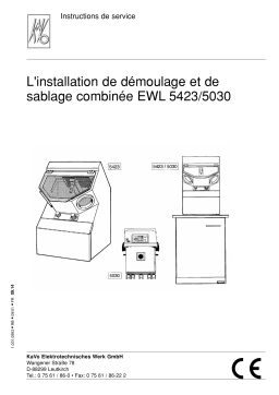 KaVo The combined mold release and sandblasting system EWL 5423 5030 Mode d'emploi