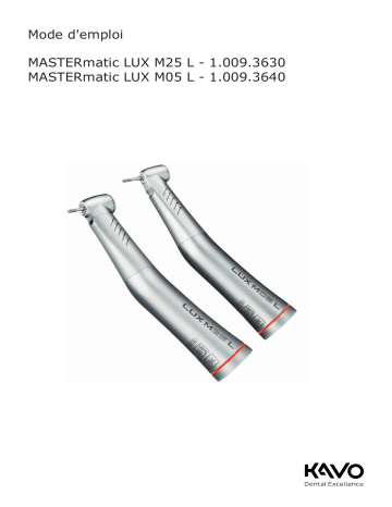 KaVo MASTERmatic M25 L Mode d'emploi | Fixfr