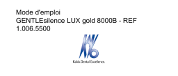KaVo GENTLEsilence LUX gold 8000B Mode d'emploi