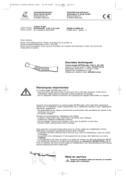 KaVo INTRAmatic LUX 3 25 LHS contra angle Mode d'emploi