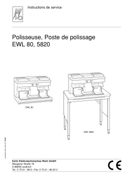 KaVo Polisseuse Poste de polissage EWL 80 5820 Mode d'emploi