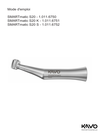 KaVo SMARTmatic S20 & S20 K & S20 KS Mode d'emploi | Fixfr