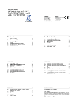 KaVo INTRA LUX Head 3 LD / 3 LDSY Mode d'emploi