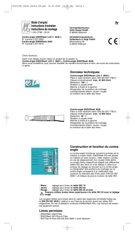 KaVo ENDOflash LUX 3640 Mode d'emploi | Fixfr