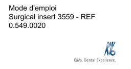 KaVo Surgical insert 3559 Mode d'emploi