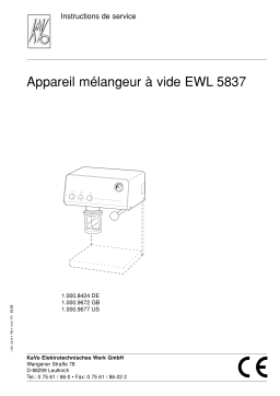 KaVo Vakuum Mixer EWL 5837 Mode d'emploi