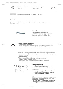 KaVo INTRAmatic Contre angle 25 CH Mode d'emploi