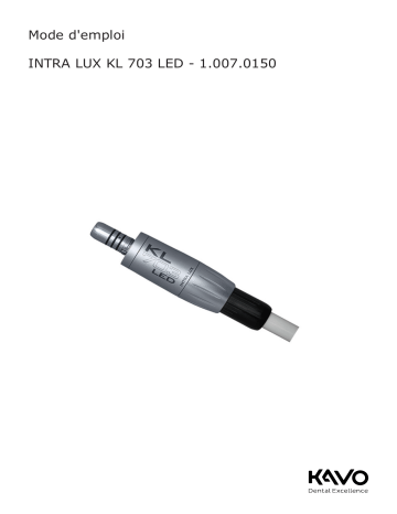 KaVo INTRA LUX KL703LED Mode d'emploi | Fixfr