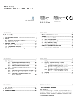 KaVo INTRA EVA L61 C 10/24/2012 Mode d'emploi