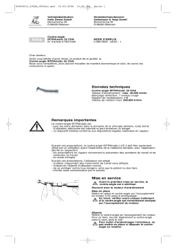 KaVo INTRAmatic Contre angle 25 CHA Mode d'emploi