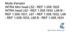 KaVo INTRA L52-L62-L66B-L68B Mode d'emploi