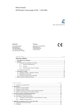 KaVo INTRAmatic Contra angle 23 ES Mode d'emploi