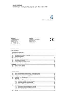 KaVo INTRAmatic 31 ES Mode d'emploi