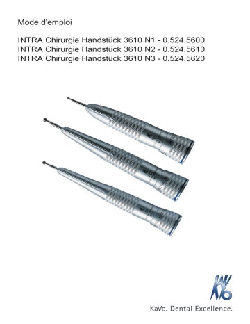 INTRA surgical handpiece 3610 | INTRA 3610 N2 | KaVo INTRA 3610 N3 Mode d'emploi | Fixfr
