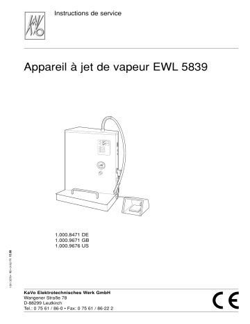 KaVo Steam Cleaner EWL 5839 Mode d'emploi | Fixfr