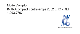 KaVo INTRAcompact contra angle 2052 LHC Mode d'emploi