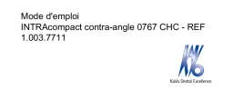 KaVo INTRAcompact contra angle 0767 CHC Mode d'emploi