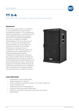 RCF TT 5-A ACTIVE HIGH OUTPUT TWO-WAY SPEAKER spécification