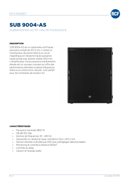 RCF SUB 9004-AS ACTIVE HIGH POWER SUBWOOFER spécification