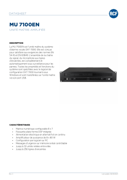 RCF MU 7100EN AMPLIFIED MASTER UNIT spécification