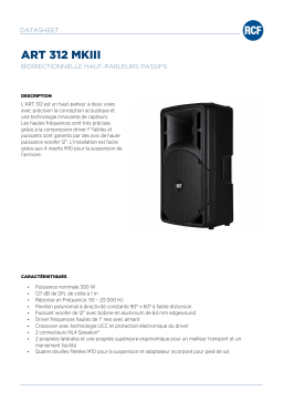 RCF ART 312 MKIII PASSIVE TWO-WAY SPEAKER spécification