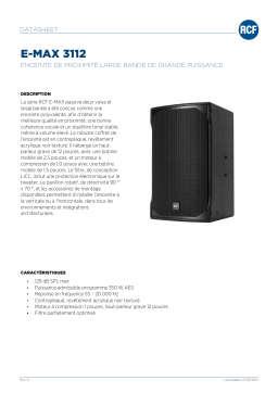 RCF E-MAX 3112 FULL RANGE HIGH POWER NEARFIELD SPEAKER spécification