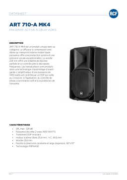 RCF ART 710-A MK4 ACTIVE TWO-WAY SPEAKER spécification