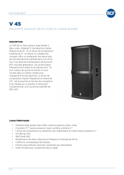 RCF V 45 FULL RANGE PASSIVE TWO-WAY SPEAKER spécification