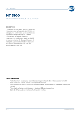 RCF MT 3100 OMNIDIRECTIONAL TABLE-TOP MICROPHONES spécification