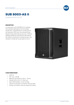 RCF SUB 8003-AS II ACTIVE SUBWOOFER spécification