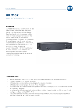 RCF UP 2162 POWER AMPLIFIER spécification