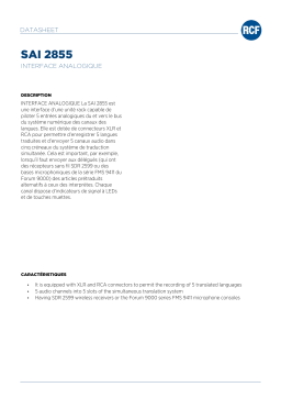 RCF SAI 2855 ANALOGUE INTERFACE spécification