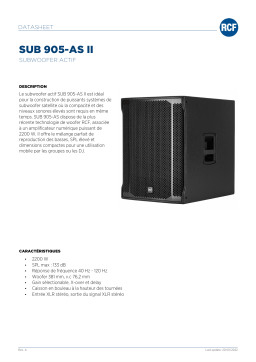 RCF Sub 905-AS II Active Subwoofer spécification