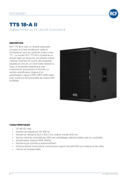 RCF TTS 18-A II ACTIVE HIGH POWER SUBWOOFER spécification