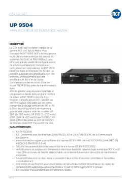 RCF UP 9504 POWER AMPLIFIER UNIT spécification