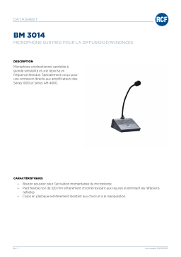 RCF BM 3014 PREAMPLIFIED PAGING MICROPHONE spécification