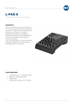 RCF L-PAD 6 6 CHANNEL MIXING CONSOLE spécification