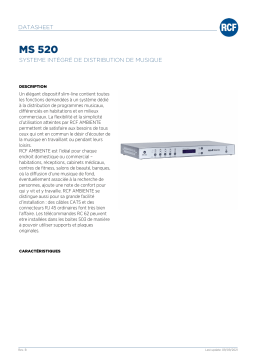 RCF MS 520 MULTI-ZONE MUSIC AND PAGING SYSTEM spécification