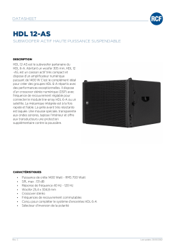 RCF HDL 12-AS ACTIVE FLYABLE HIGH POWER SUBWOOFER spécification