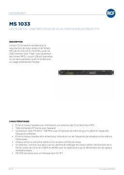 RCF MS 1033 CD / MP3 PLAYER, FM TUNER spécification