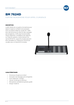 RCF BM 7624D DESK-TOP EMERGENCY MICROPHONE CONSOLE spécification