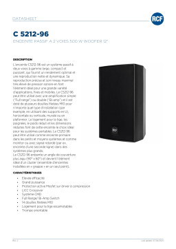 RCF C 5212-96 TWO-WAY PASSIVE SPEAKER spécification