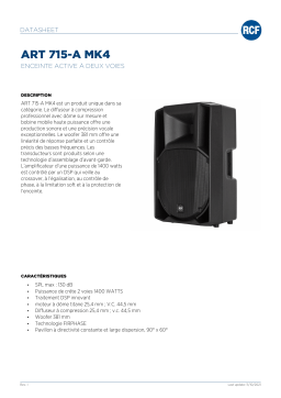 RCF ART 715-A MK4 ACTIVE TWO-WAY SPEAKER spécification