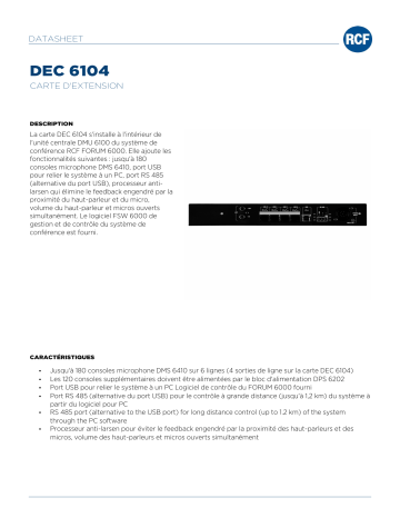 RCF DEC 6104 EXPANDER BOARD spécification | Fixfr