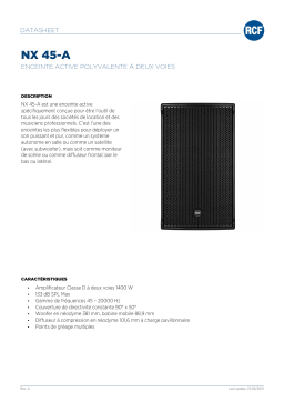 RCF NX 45-A ACTIVE TWO WAY MULTIPURPOSE SPEAKER spécification