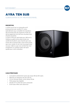 RCF AYRA TEN SUB ACTIVE PROFESSIONAL SUBWOOFER spécification