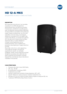 RCF HD 12-A MK5 ACTIVE TWO-WAY SPEAKER spécification