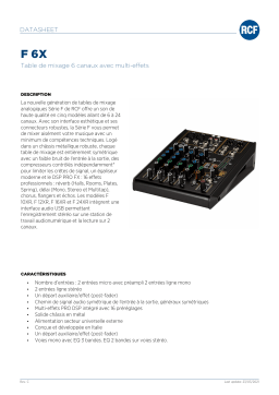 RCF F 6X 6 CHANNEL MIXING CONSOLE spécification